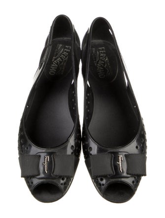 Salvatore Ferragamo Vara Bow Accent PVC D'Orsay Flats