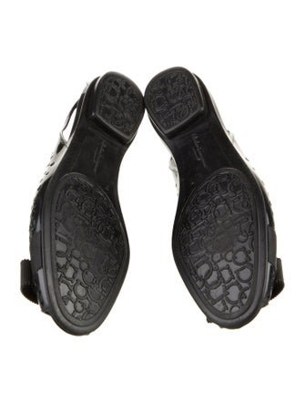 Salvatore Ferragamo Vara Bow Accent PVC D'Orsay Flats