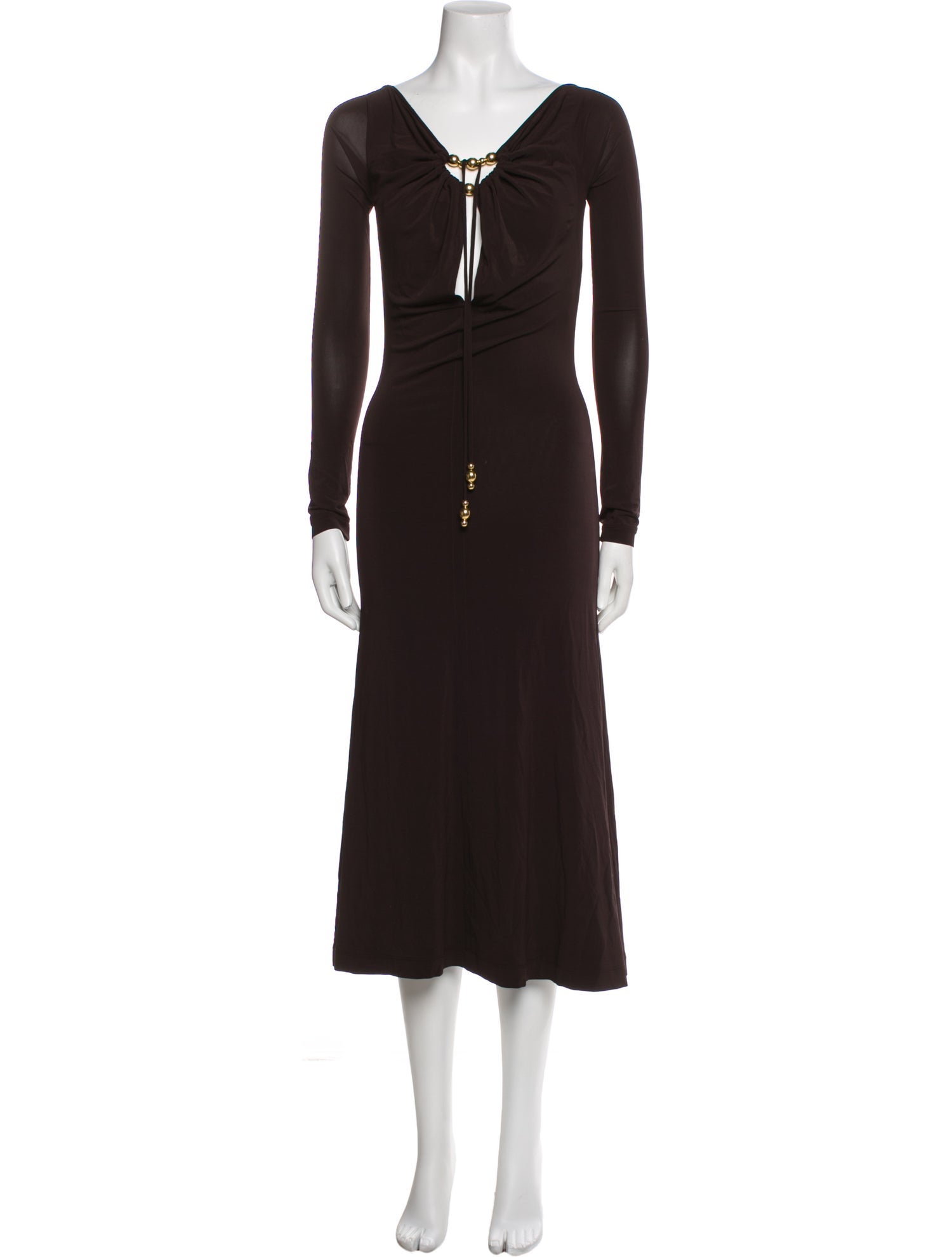 Ferragamo V-Neck Midi Length Dress