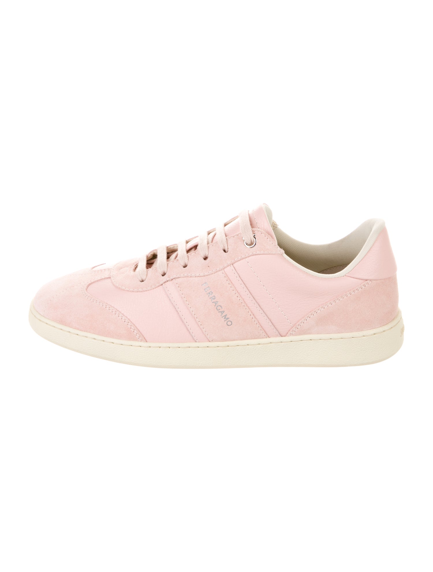 Ferragamo Suede Leather Trim Embellishment Sneakers
