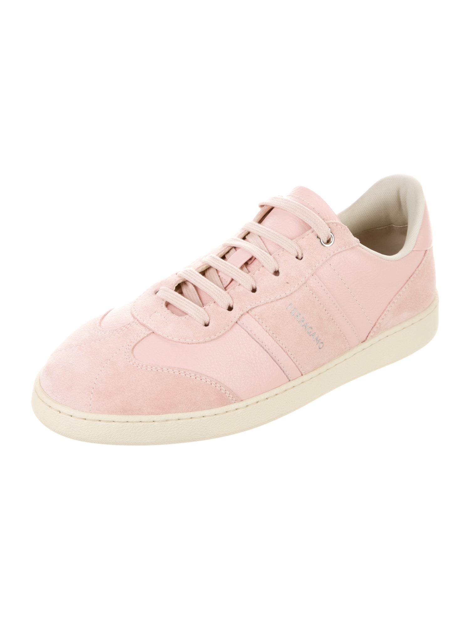 Ferragamo Suede Leather Trim Embellishment Sneakers