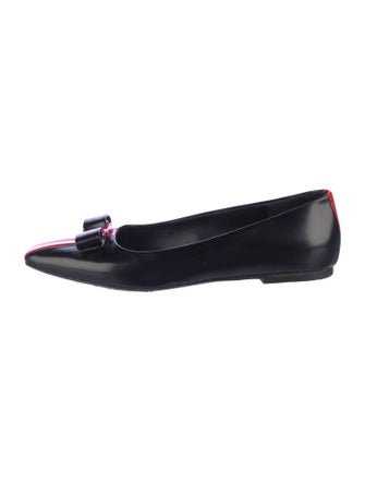 Ferragamo Vara Bow Accent Leather Flats