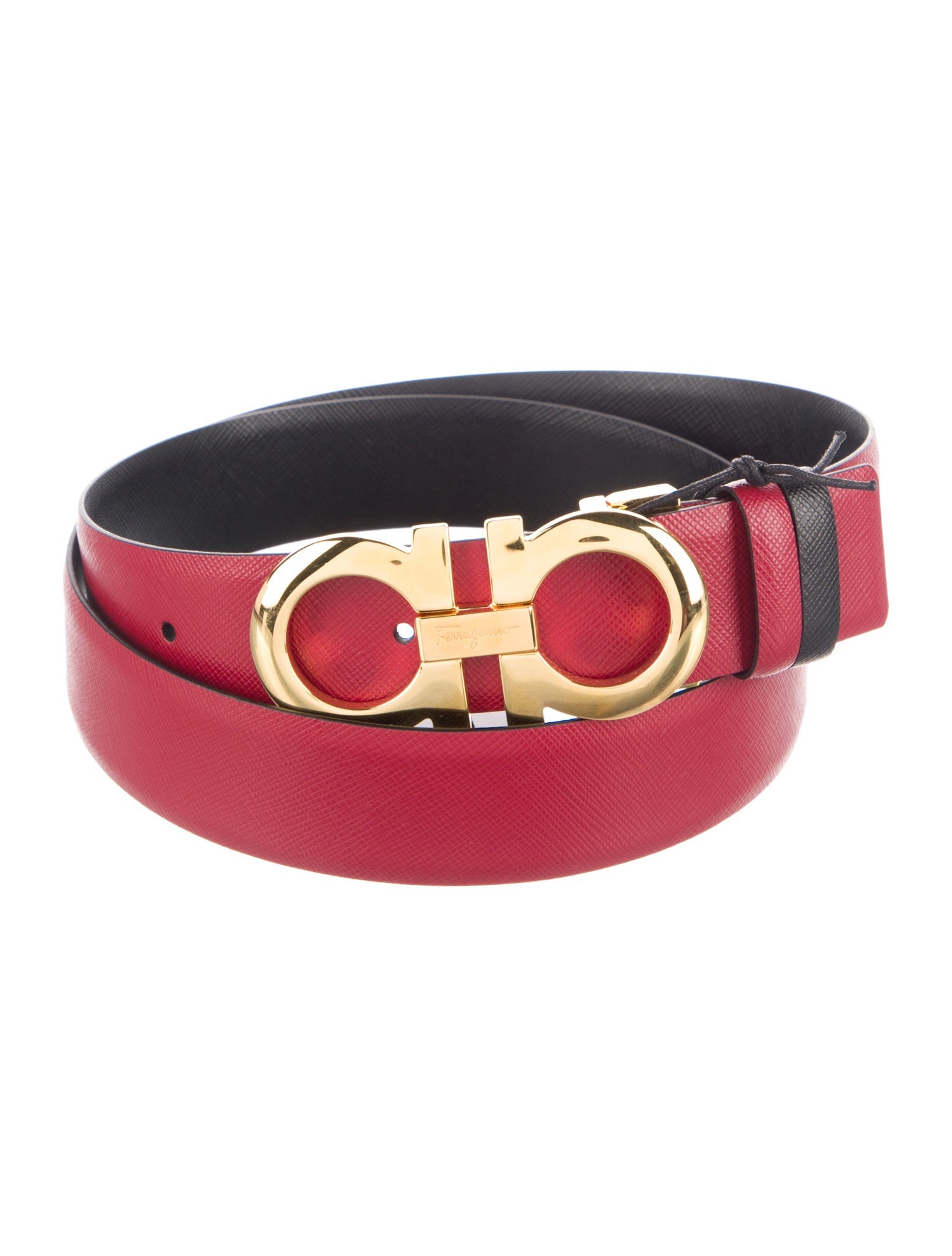 Ferragamo Gancini Logo Leather Belt w/ Tags