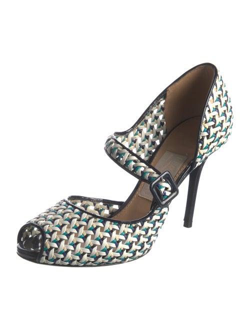 Ferragamo Leather Patterned D'Orsay Pumps