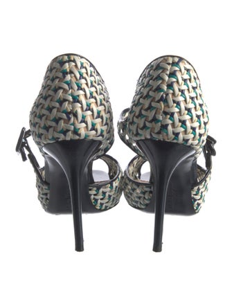 Ferragamo Leather Patterned D'Orsay Pumps