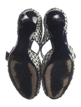 Ferragamo Leather Patterned D'Orsay Pumps