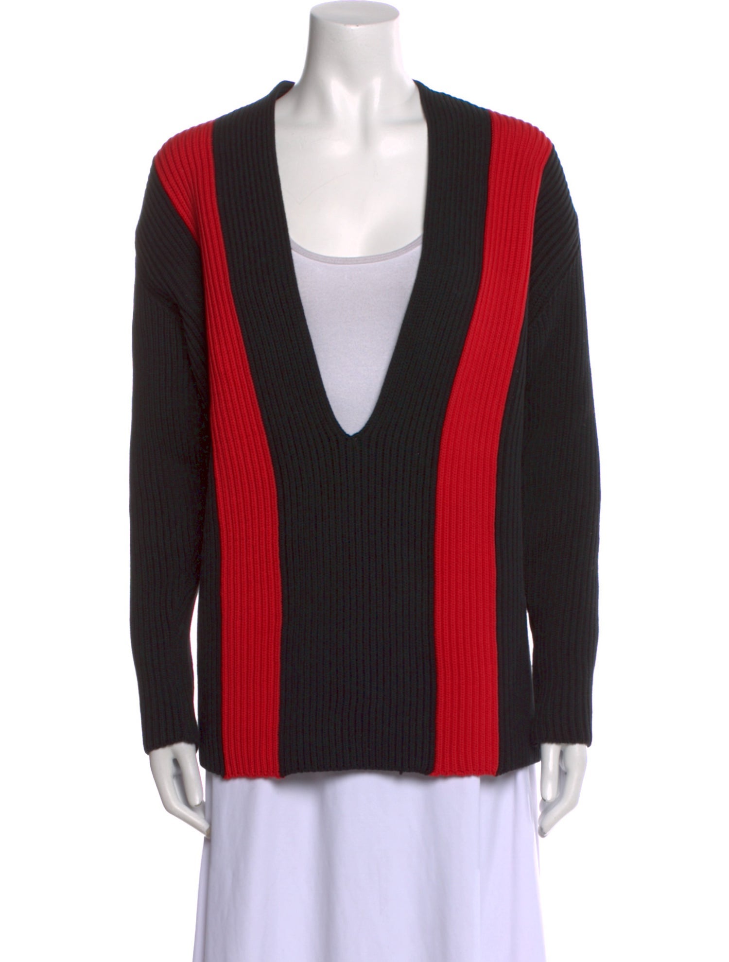 Ferragamo Striped V-Neck Sweater