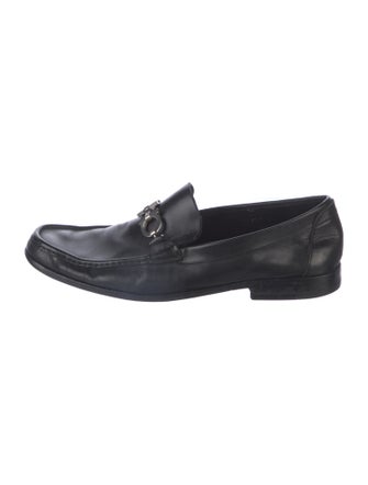 Ferragamo Gancini Logo Leather Loafers