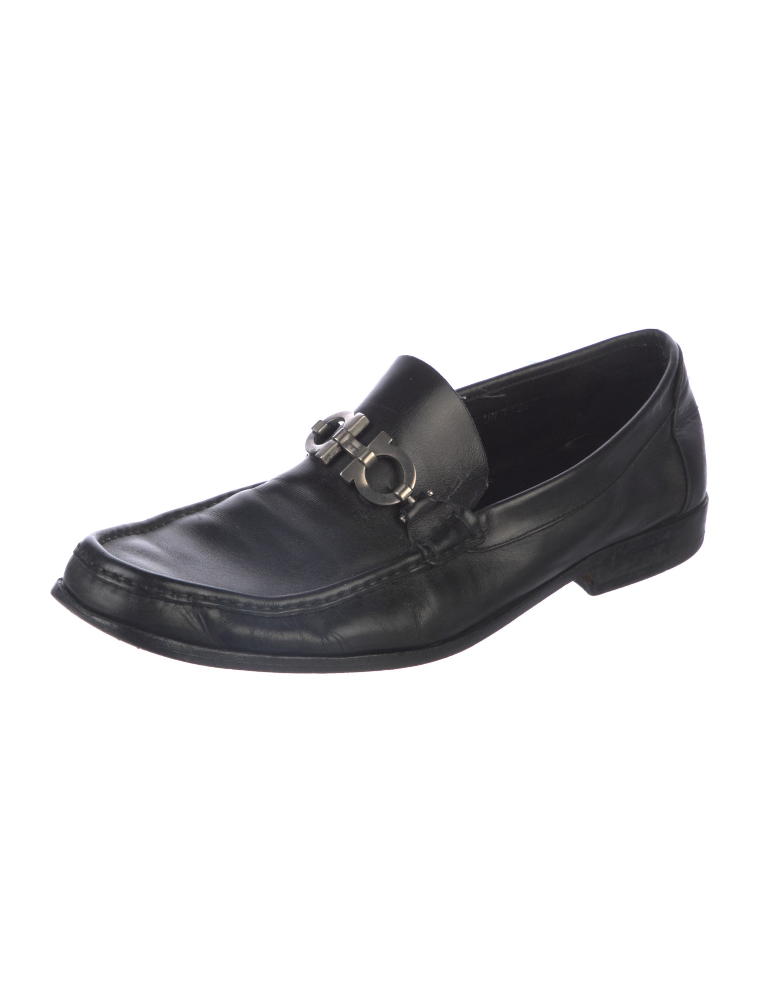 Ferragamo Gancini Logo Leather Loafers