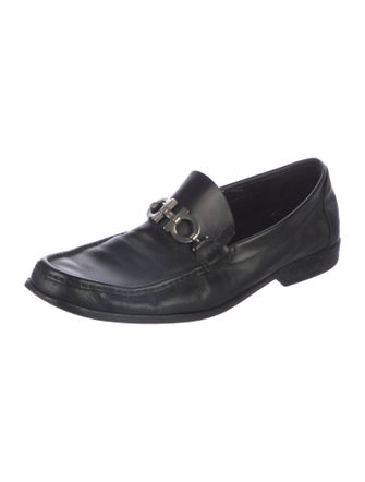 Ferragamo Gancini Logo Leather Loafers