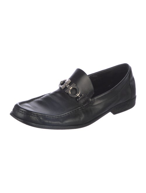 Ferragamo Gancini Logo Leather Loafers