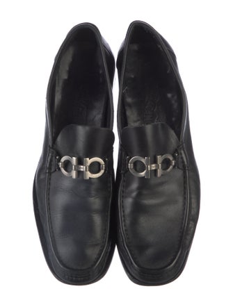 Ferragamo Gancini Logo Leather Loafers