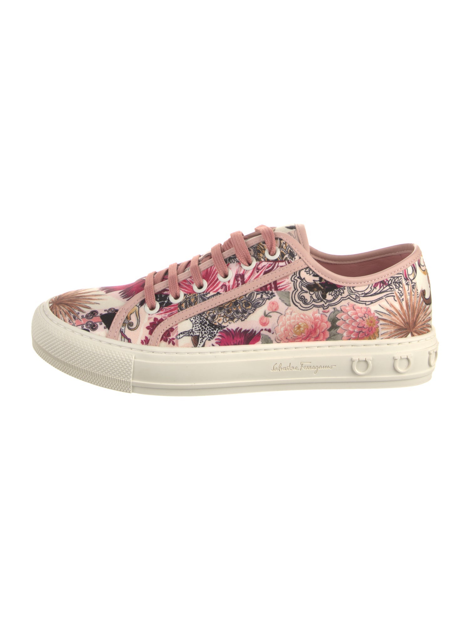Ferragamo Canvas Printed Sneakers w/ Tags