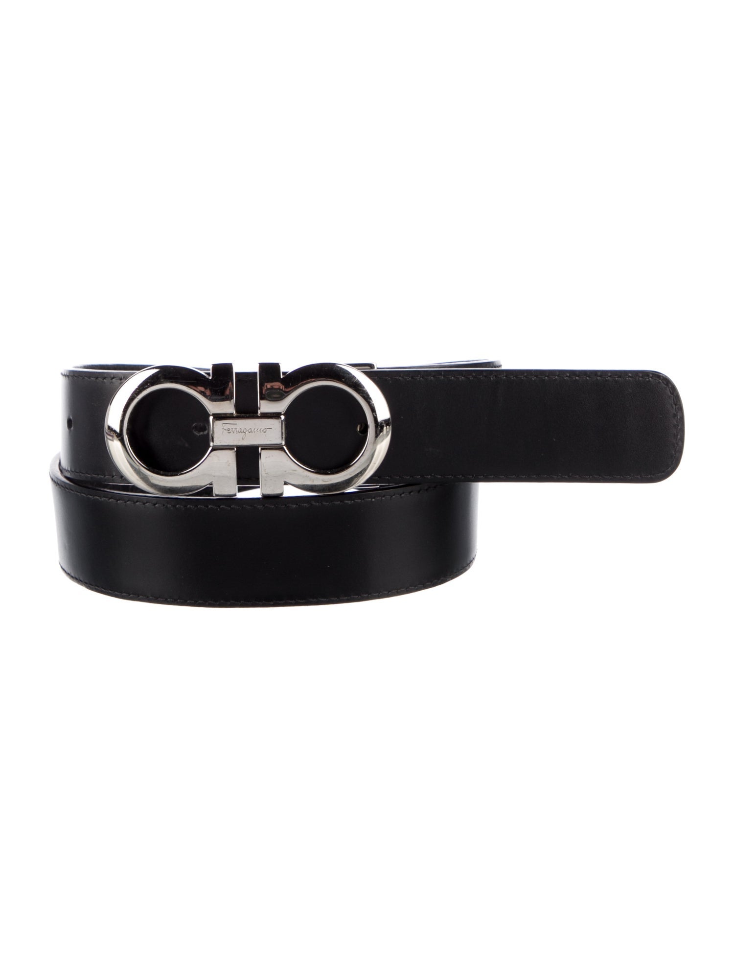 Ferragamo Gancini Logo Leather Belt