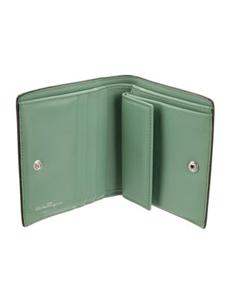 Ferragamo Leather Printed Compact Wallet