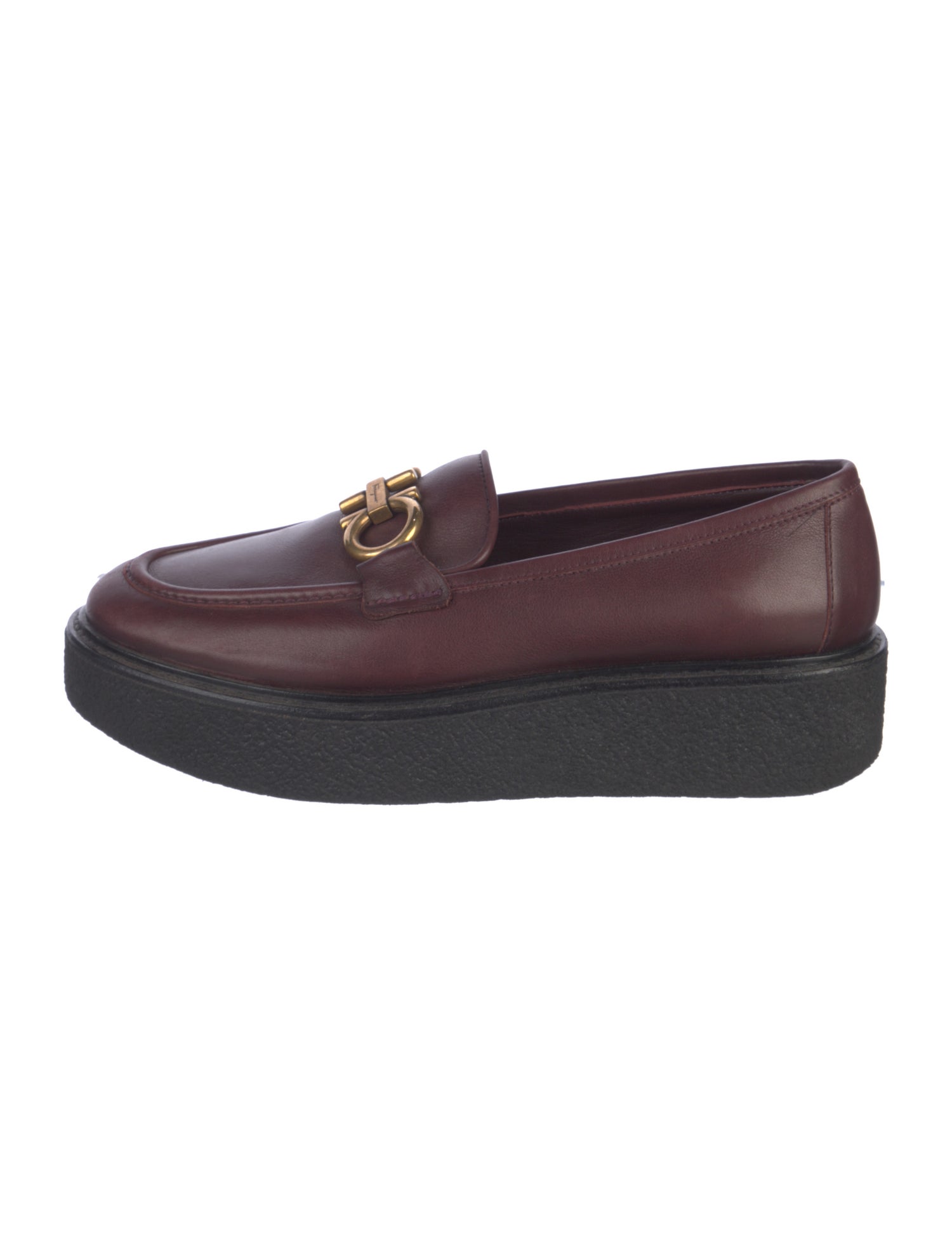 Ferragamo Gancini Logo Leather Loafers