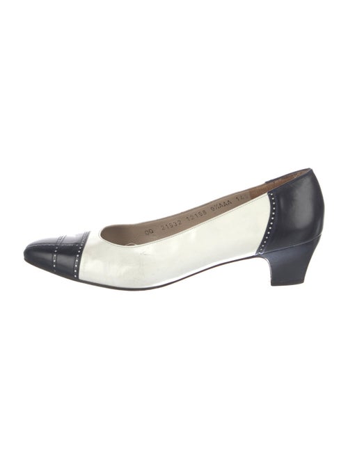 Ferragamo Leather Colorblock Pattern Pumps