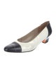 Ferragamo Leather Colorblock Pattern Pumps