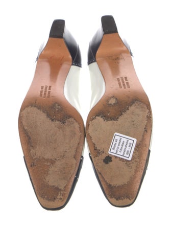 Ferragamo Leather Colorblock Pattern Pumps