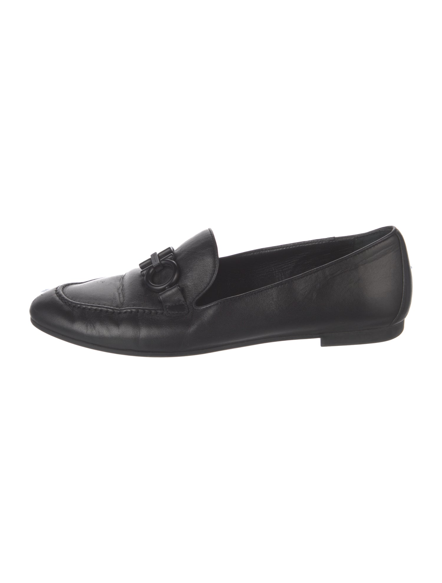 Ferragamo Gancini Logo Leather Loafers