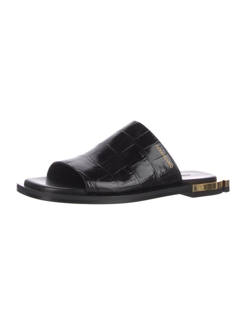 Ferragamo Embossed Leather Slides