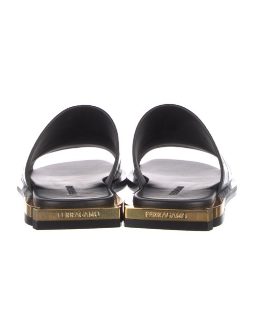 Ferragamo Embossed Leather Slides