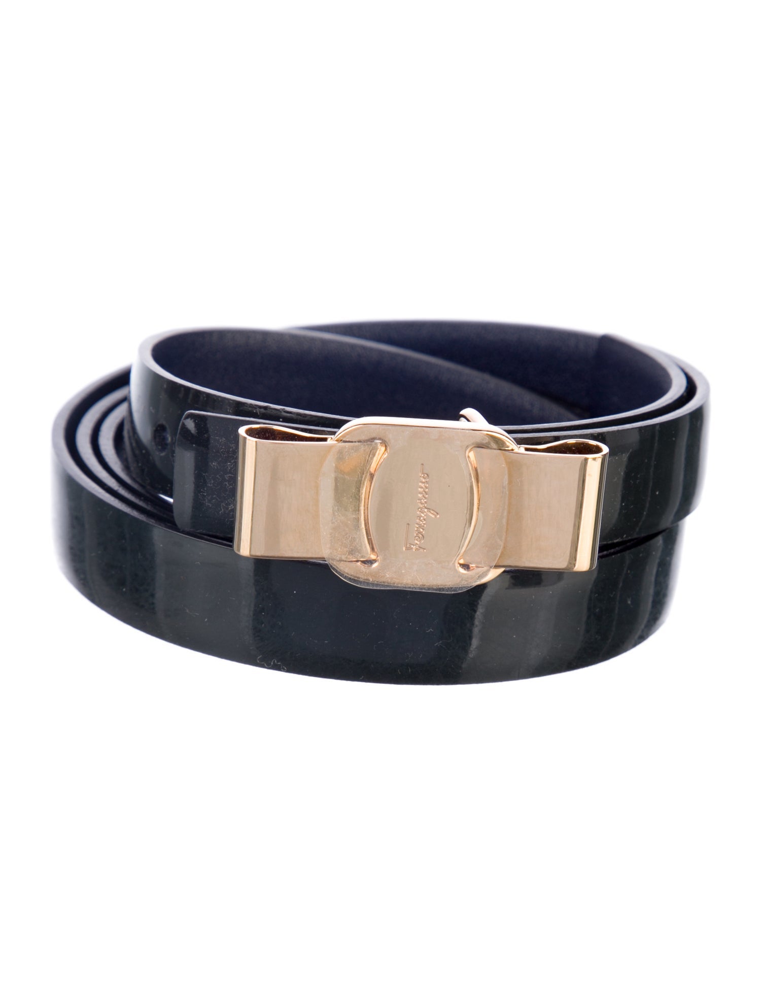 Salvatore Ferragamo Skinny Patent Leather Belt