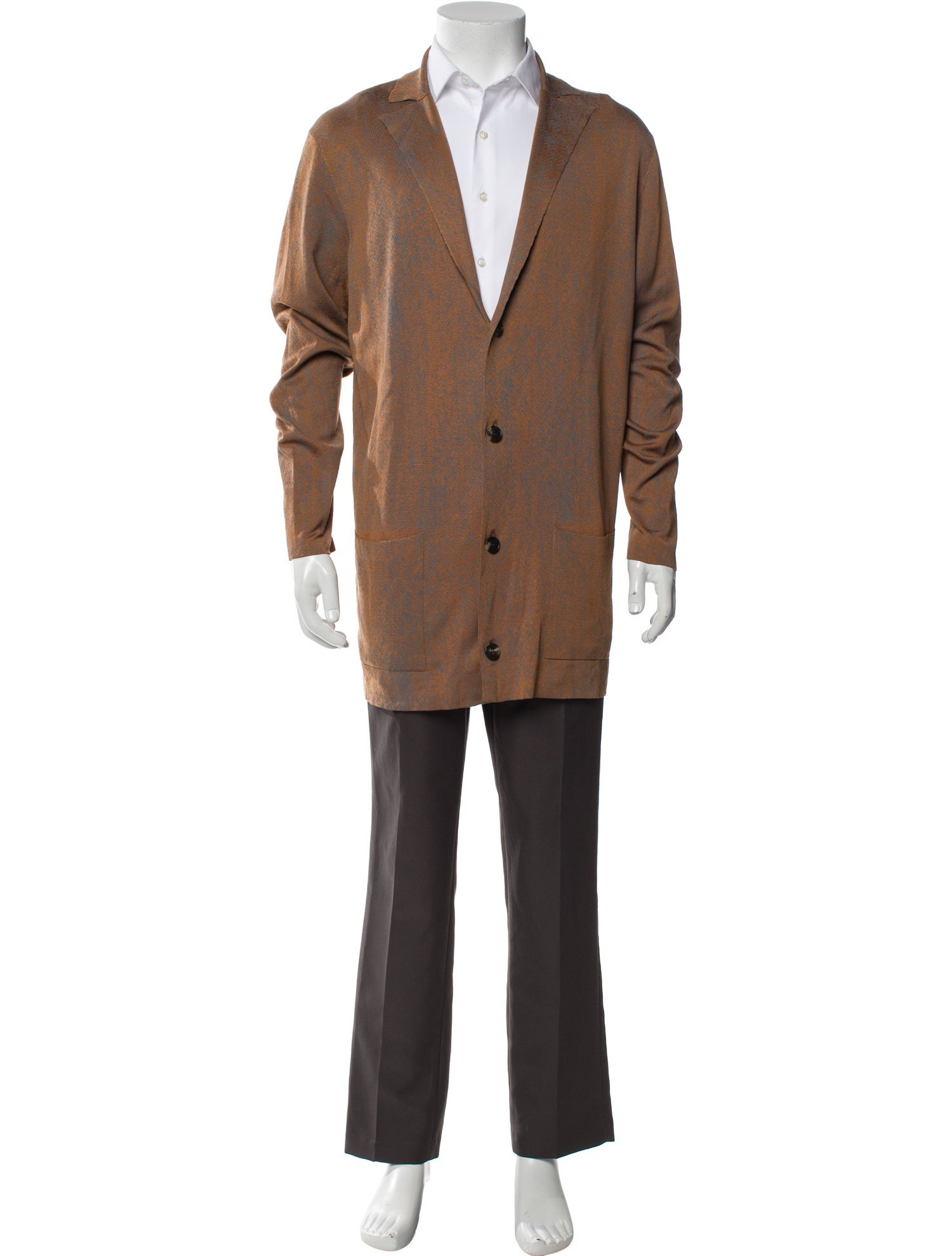 Salvatore Ferragamo Silk V-Neck Cardigan