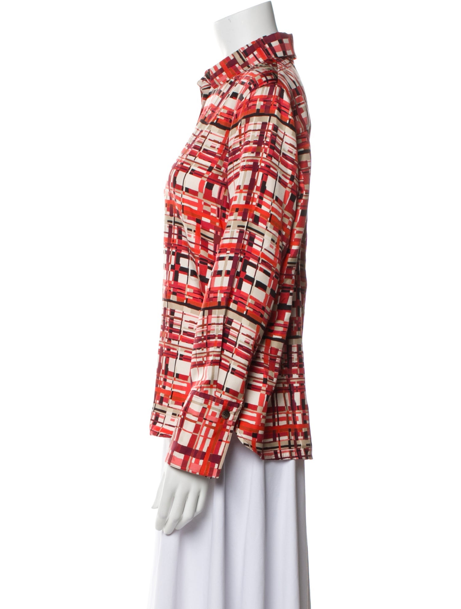 Ferragamo Silk Printed Button-Up Top