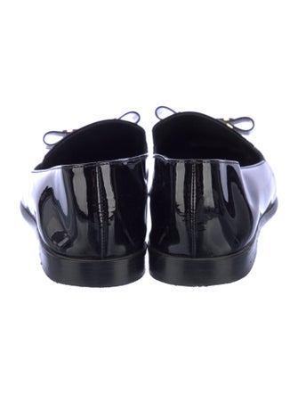 Ferragamo Patent Leather Bow Accents Loafers