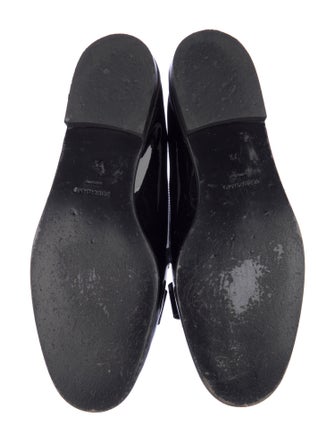 Ferragamo Patent Leather Bow Accents Loafers