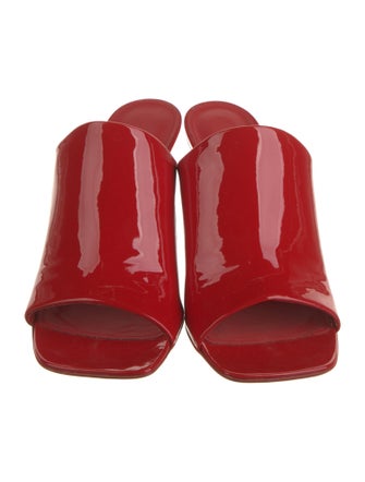 Ferragamo Patent Leather Bow Accents Slides