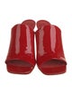 Ferragamo Patent Leather Bow Accents Slides
