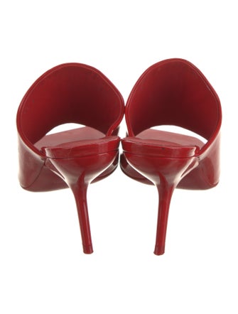 Ferragamo Patent Leather Bow Accents Slides