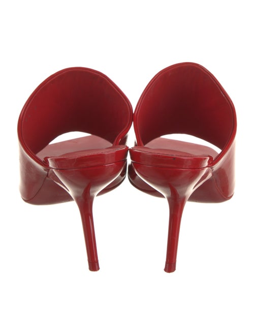 Ferragamo Patent Leather Bow Accents Slides