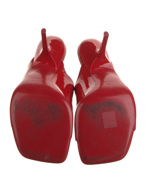 Ferragamo Patent Leather Bow Accents Slides