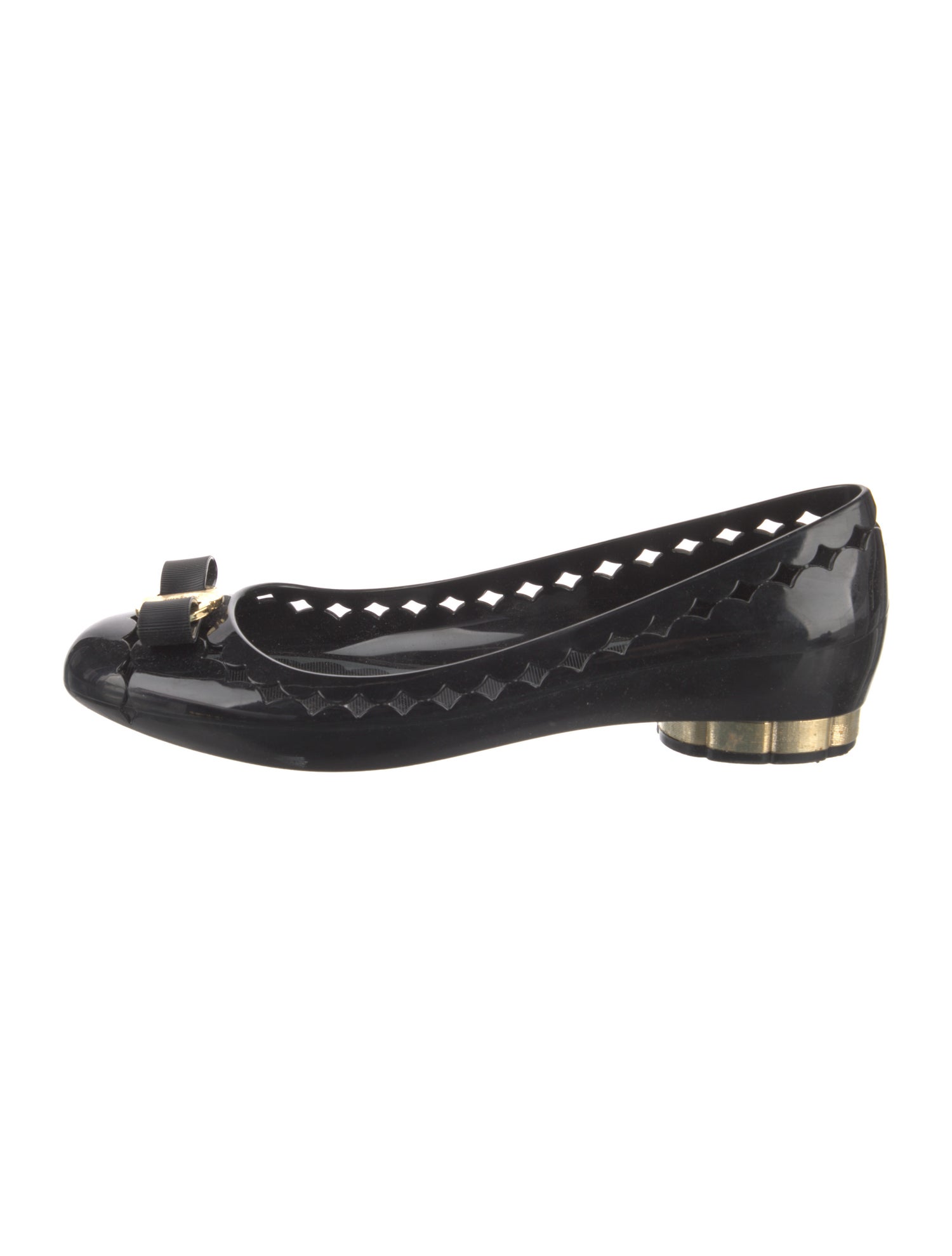 Ferragamo Bow Accents Ballet Flats