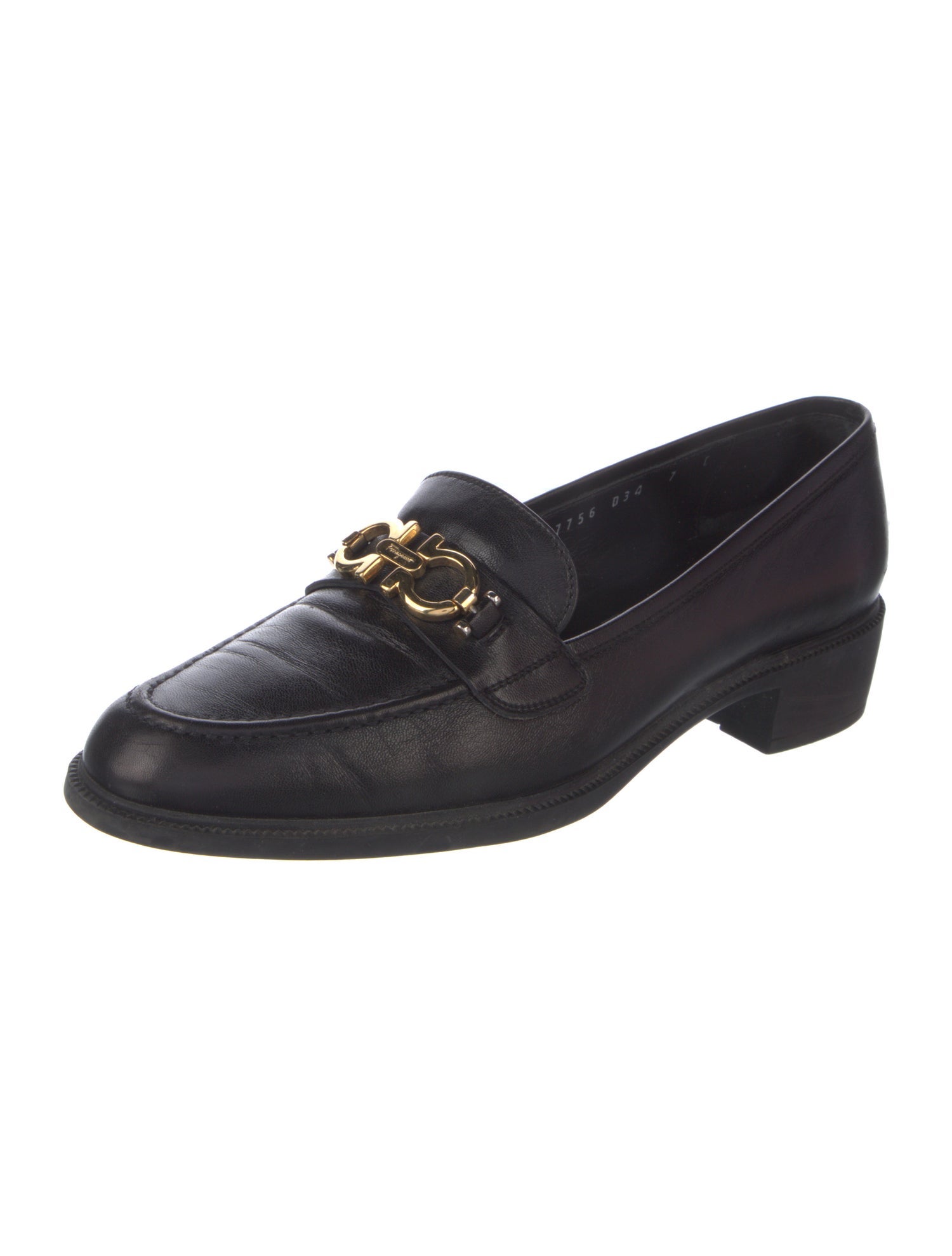 Ferragamo Gancini Logo Leather Loafers