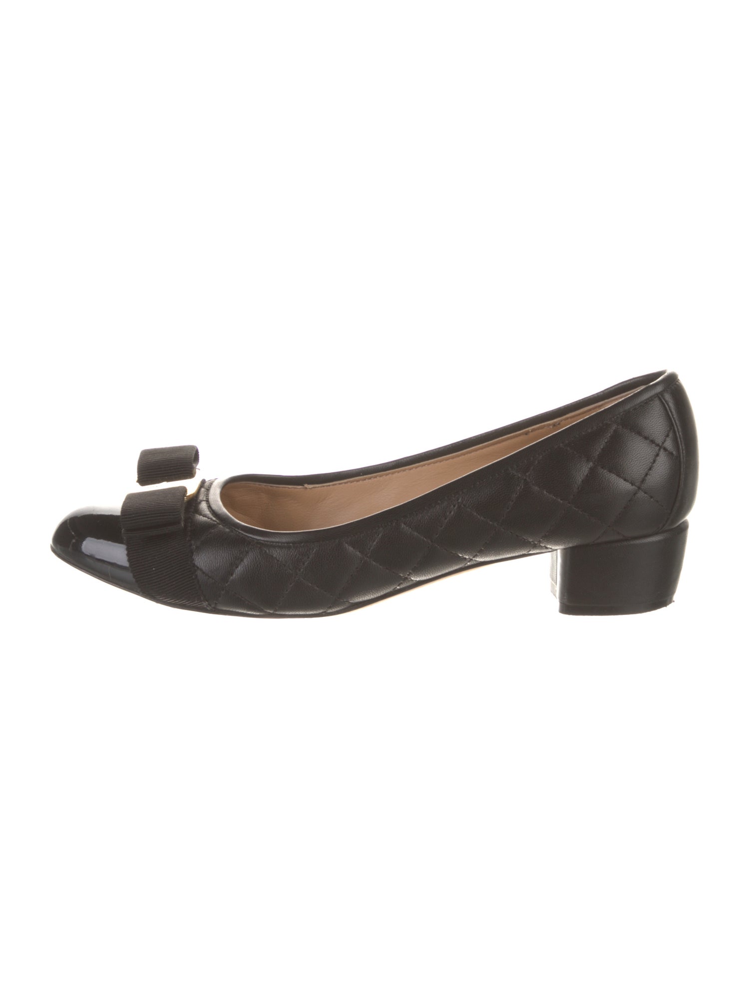 Ferragamo Leather Bow Accents Flats