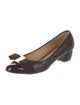 Ferragamo Leather Bow Accents Flats