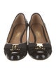 Ferragamo Leather Bow Accents Flats
