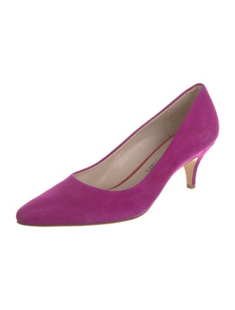 Ferragamo Suede Leather Trim Embellishment Pumps