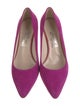 Ferragamo Suede Leather Trim Embellishment Pumps