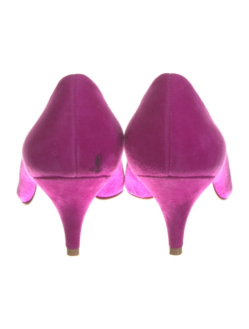 Ferragamo Suede Leather Trim Embellishment Pumps