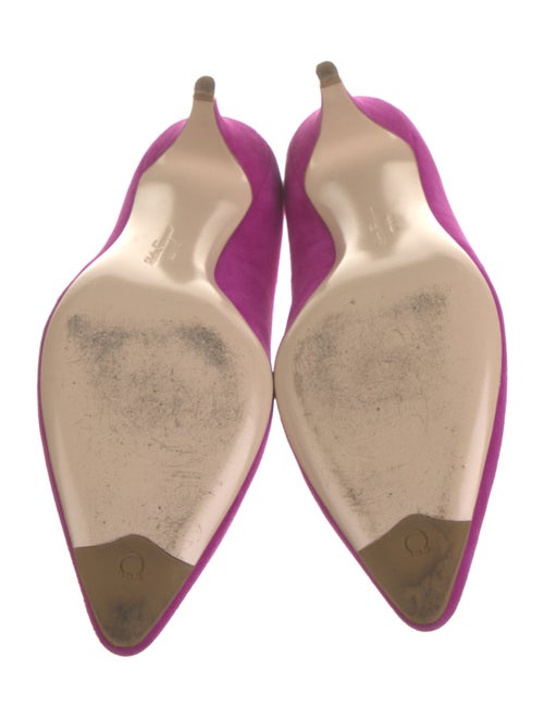 Ferragamo Suede Leather Trim Embellishment Pumps