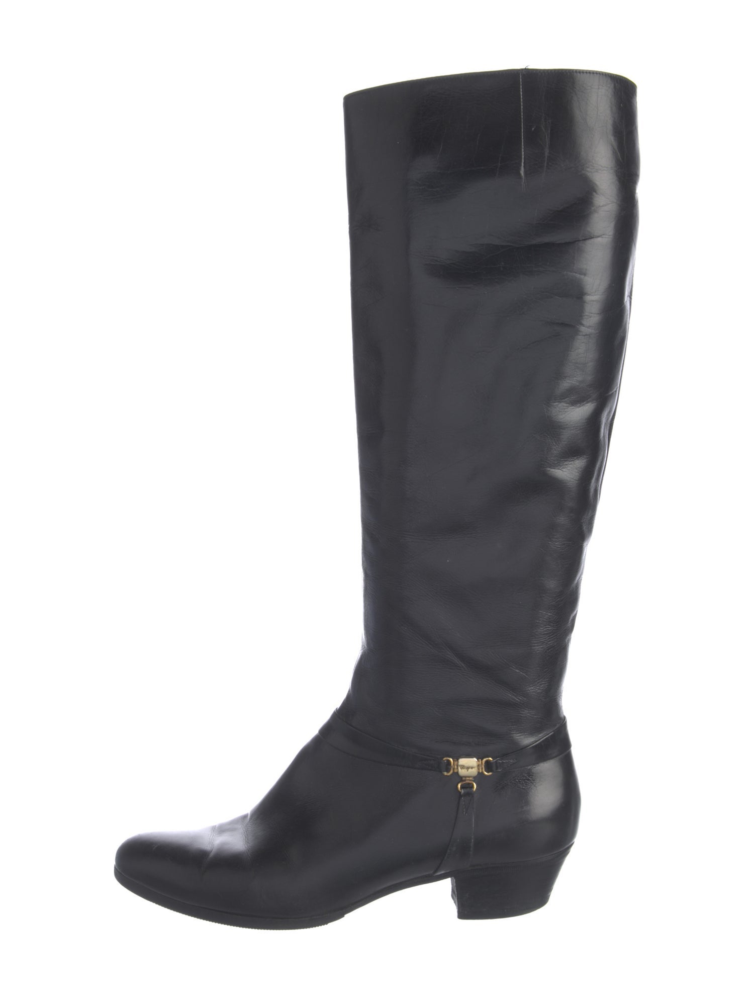Ferragamo Leather Riding Boots