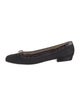 Ferragamo Vara Bow Accent Suede Ballet Flats