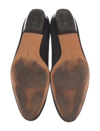 Ferragamo Vara Bow Accent Suede Ballet Flats