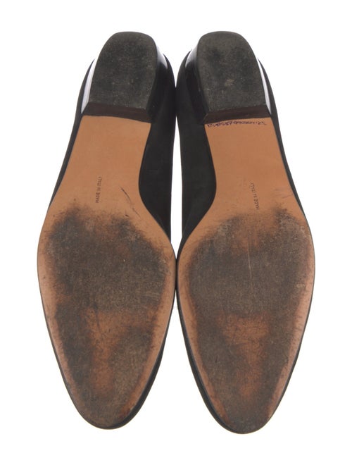 Ferragamo Vara Bow Accent Suede Ballet Flats