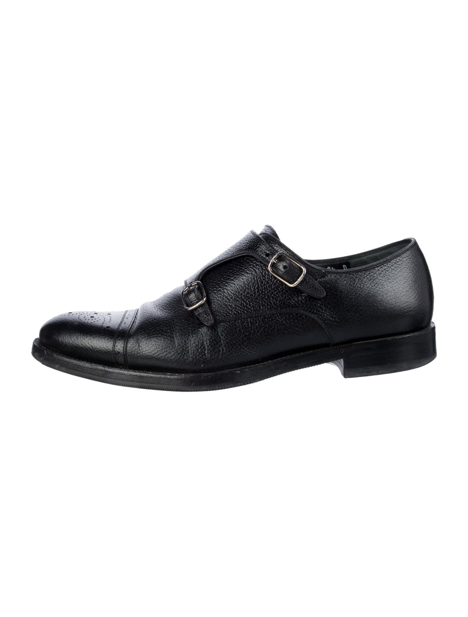 Salvatore Ferragamo Leather Monk Straps